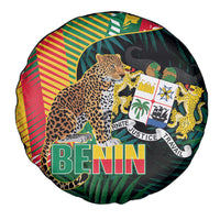 Benin Independence Day Spare Tire Cover Coat Of Arms Leopard Oil Palm Leaves