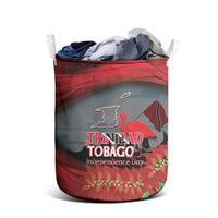 Trinidad and Tobago Independence Day Laundry Basket Scarlet Ibis And Chaconia Flowers