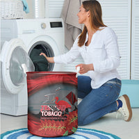 Trinidad and Tobago Independence Day Laundry Basket Scarlet Ibis And Chaconia Flowers