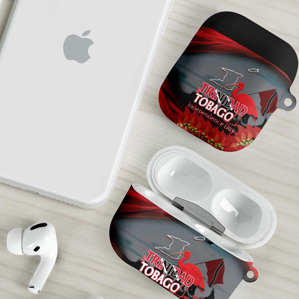 Trinidad and Tobago Independence Day AirPods Case Scarlet Ibis And Chaconia Flowers