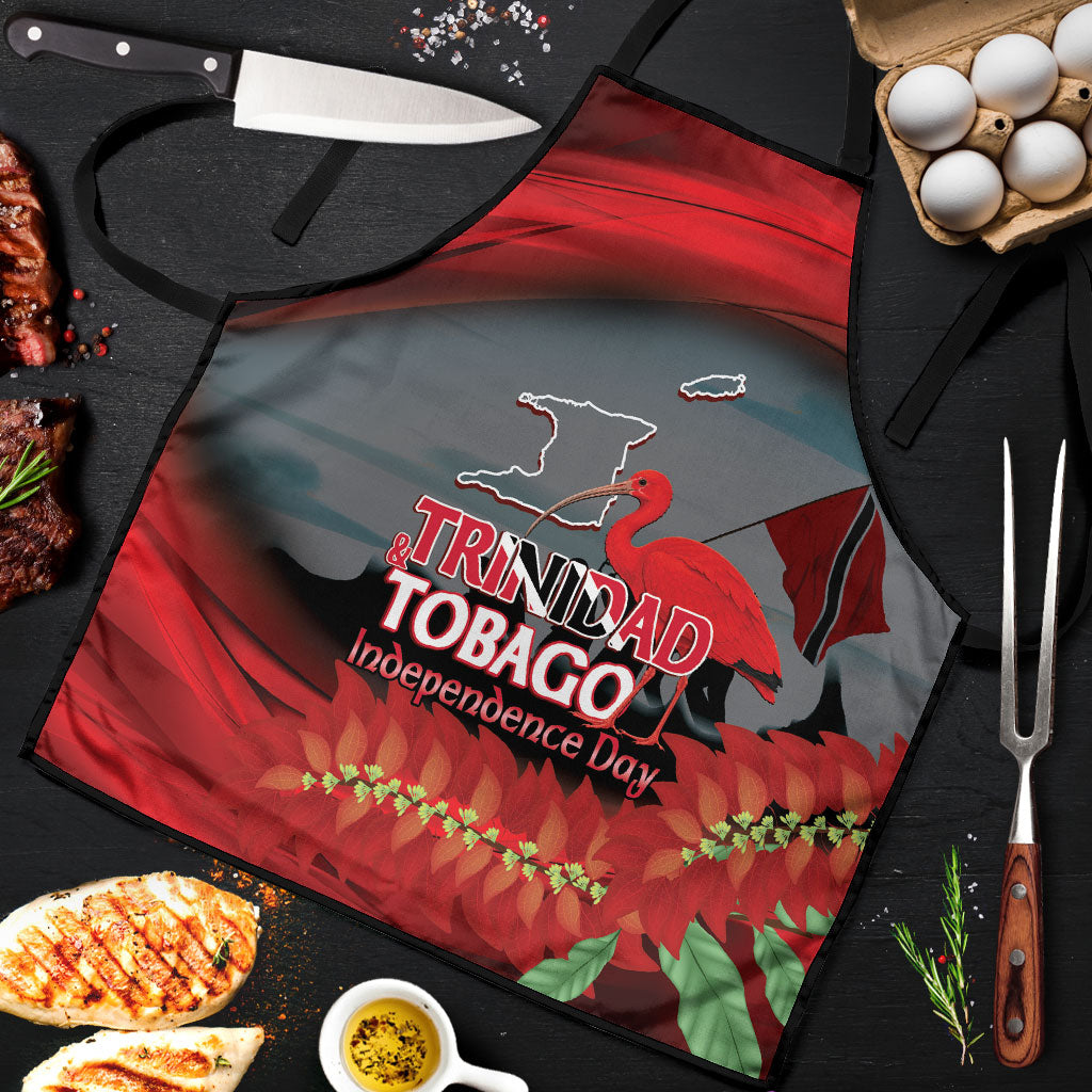 Trinidad and Tobago Independence Day Apron Scarlet Ibis And Chaconia Flowers