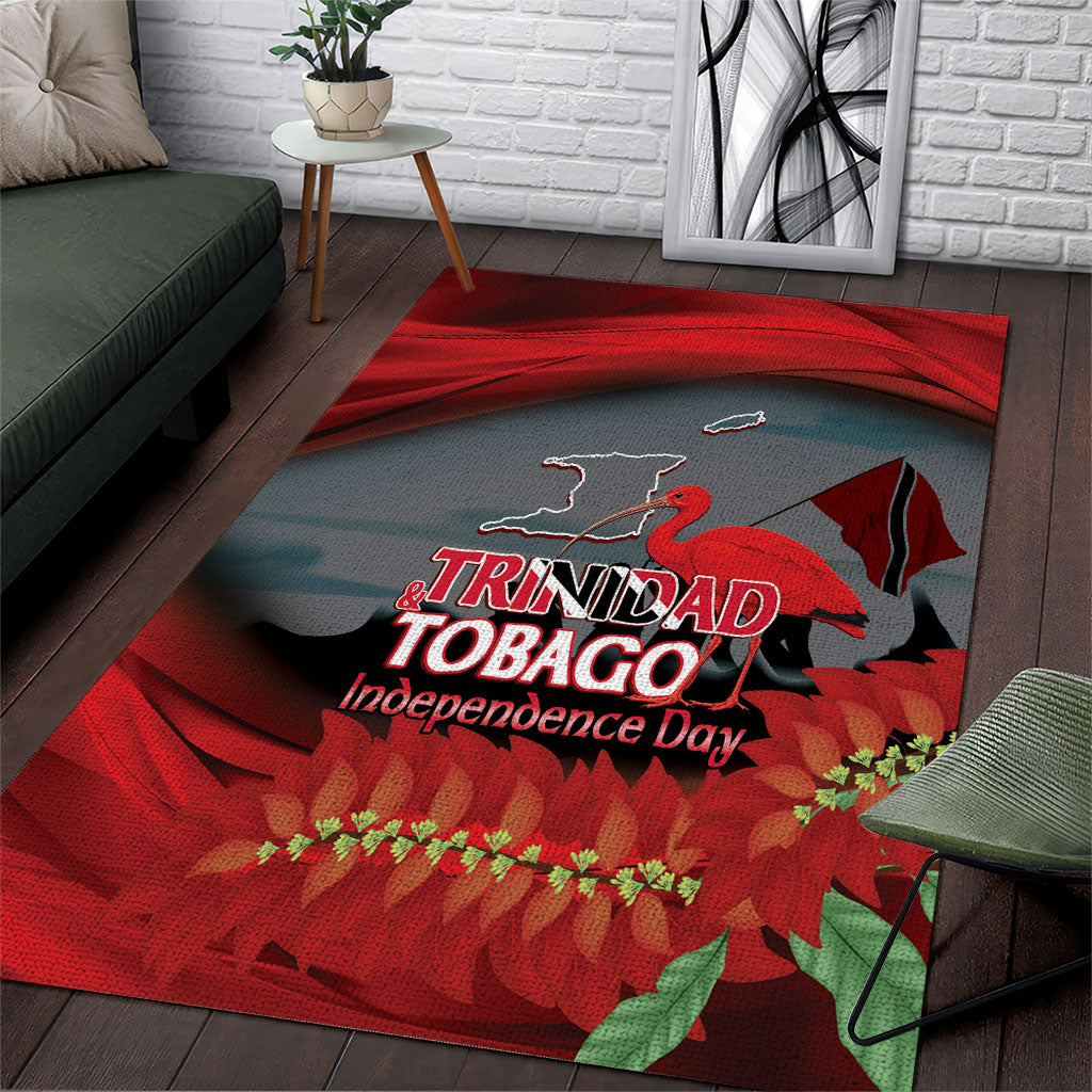 Trinidad and Tobago Independence Day Area Rug Scarlet Ibis And Chaconia Flowers