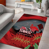 Trinidad and Tobago Independence Day Area Rug Scarlet Ibis And Chaconia Flowers