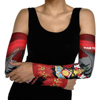 Personalized Trinidad and Tobago Independence Day Arm Sleeves Scarlet Ibis And Chaconia Flowers