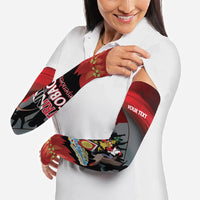 Personalized Trinidad and Tobago Independence Day Arm Sleeves Scarlet Ibis And Chaconia Flowers