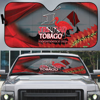 Trinidad and Tobago Independence Day Auto Sun Shade Scarlet Ibis And Chaconia Flowers