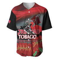 Personalized Trinidad and Tobago Independence Day Baseball Jersey Scarlet Ibis And Chaconia Flowers