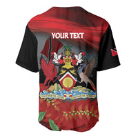 Personalized Trinidad and Tobago Independence Day Baseball Jersey Scarlet Ibis And Chaconia Flowers