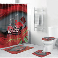 Trinidad and Tobago Independence Day Bathroom Set Scarlet Ibis And Chaconia Flowers