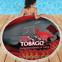 Trinidad and Tobago Independence Day Beach Blanket Scarlet Ibis And Chaconia Flowers