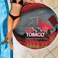 Trinidad and Tobago Independence Day Beach Blanket Scarlet Ibis And Chaconia Flowers