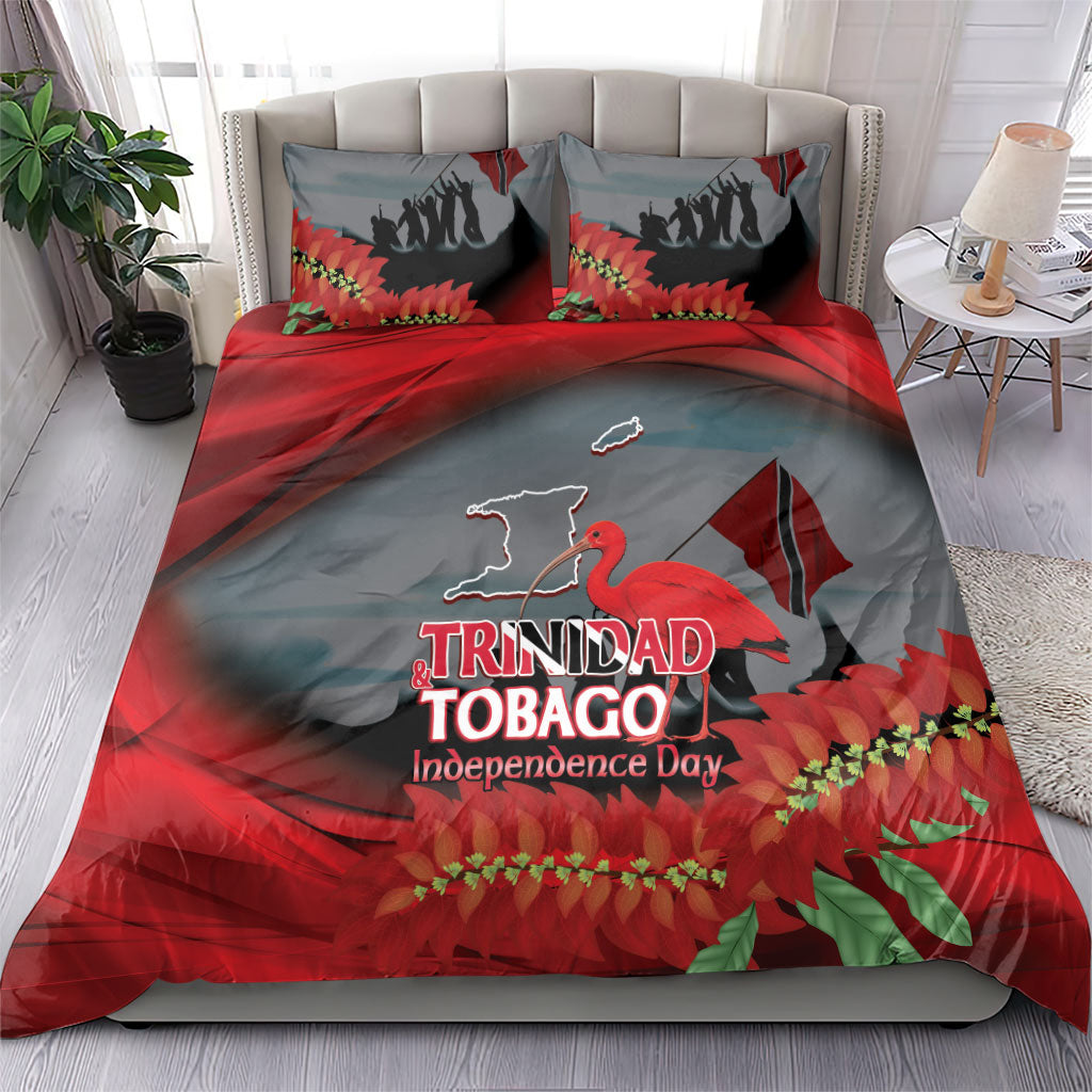Trinidad and Tobago Independence Day Bedding Set Scarlet Ibis And Chaconia Flowers