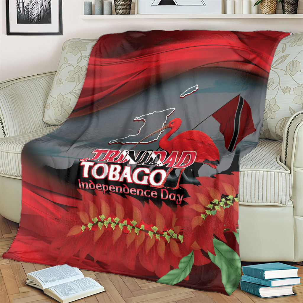 Trinidad and Tobago Independence Day Blanket Scarlet Ibis And Chaconia Flowers