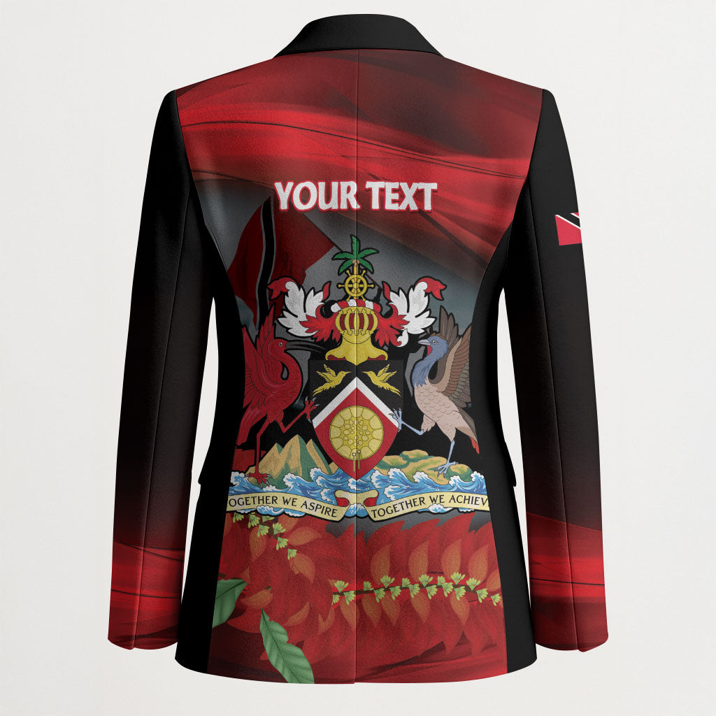 Personalized Trinidad and Tobago Independence Day Blazer Scarlet Ibis And Chaconia Flowers