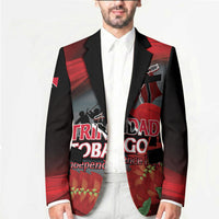 Personalized Trinidad and Tobago Independence Day Blazer Scarlet Ibis And Chaconia Flowers