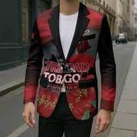 Personalized Trinidad and Tobago Independence Day Blazer Scarlet Ibis And Chaconia Flowers