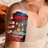 Personalized Trinidad and Tobago Independence Day 4 in 1 Can Cooler Tumbler Scarlet Ibis And Chaconia Flowers