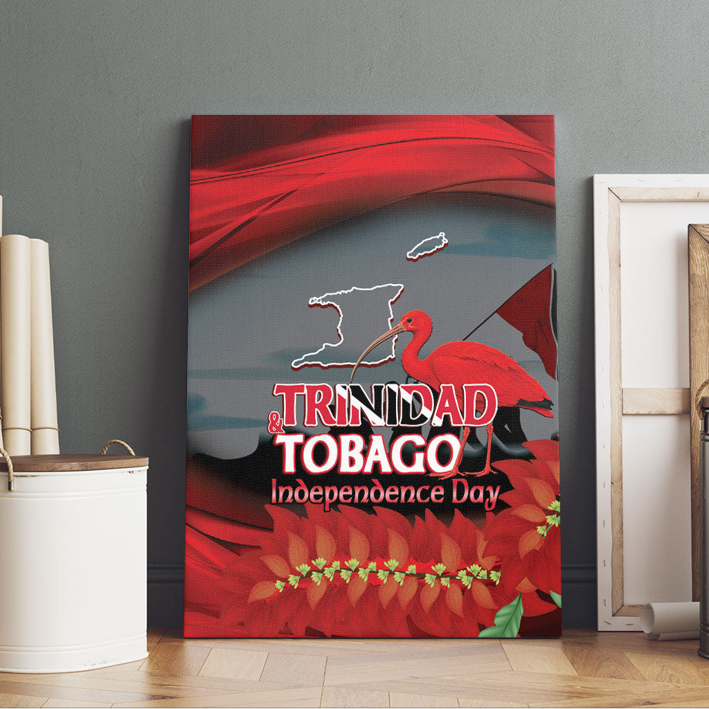 Trinidad and Tobago Independence Day Canvas Wall Art Scarlet Ibis And Chaconia Flowers