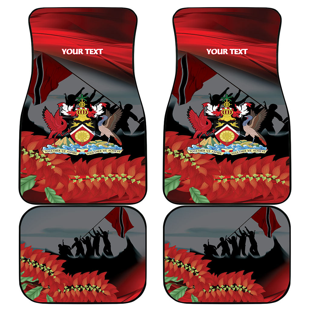 Personalized Trinidad and Tobago Independence Day Car Mats Scarlet Ibis And Chaconia Flowers