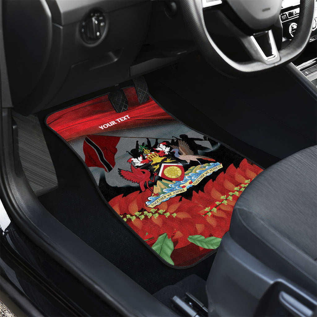 Personalized Trinidad and Tobago Independence Day Car Mats Scarlet Ibis And Chaconia Flowers