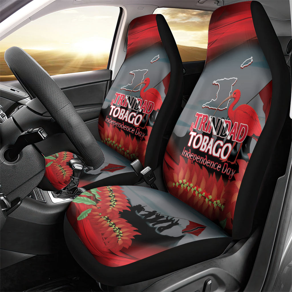 Trinidad and Tobago Independence Day Car Seat Cover Scarlet Ibis And Chaconia Flowers
