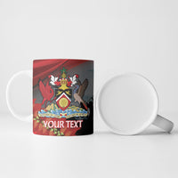 Personalized Trinidad and Tobago Independence Day Ceramic Mug Scarlet Ibis And Chaconia Flowers