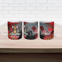 Personalized Trinidad and Tobago Independence Day Ceramic Mug Scarlet Ibis And Chaconia Flowers