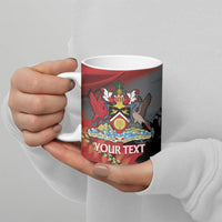 Personalized Trinidad and Tobago Independence Day Ceramic Mug Scarlet Ibis And Chaconia Flowers
