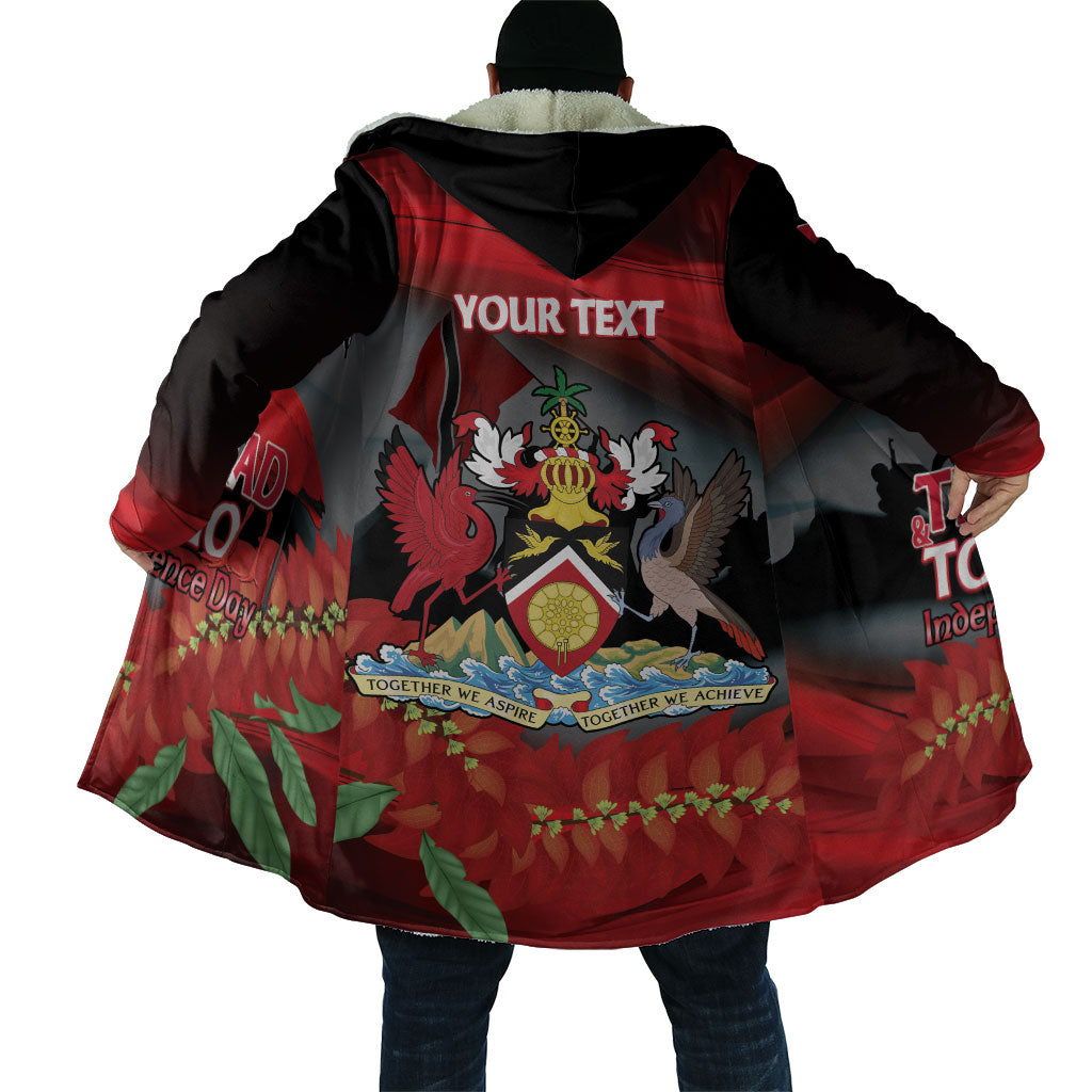 Personalized Trinidad and Tobago Independence Day Cloak Scarlet Ibis And Chaconia Flowers
