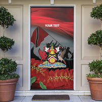 Personalized Trinidad and Tobago Independence Day Door Cover Scarlet Ibis And Chaconia Flowers