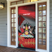 Personalized Trinidad and Tobago Independence Day Door Cover Scarlet Ibis And Chaconia Flowers