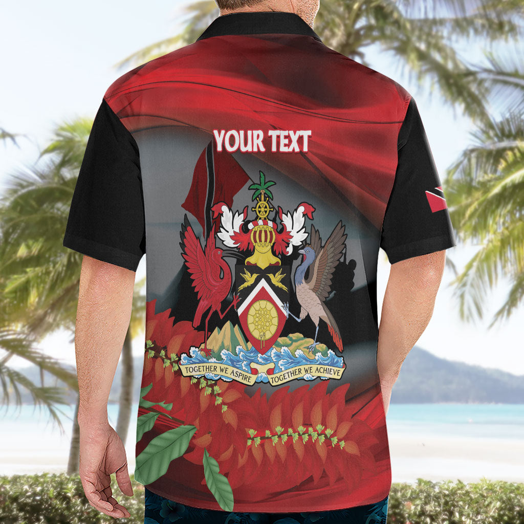 Personalized Trinidad and Tobago Independence Day Hawaiian Shirt Scarlet Ibis And Chaconia Flowers