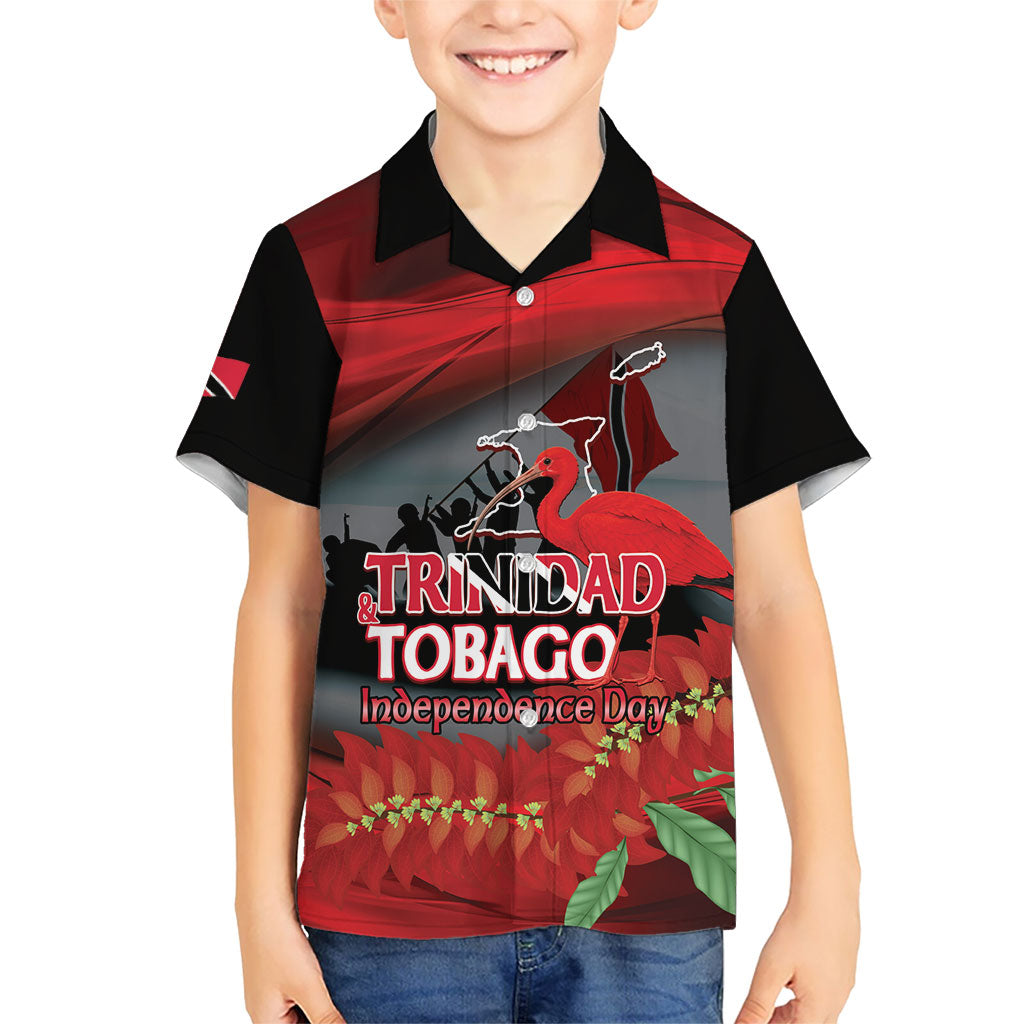 Personalized Trinidad and Tobago Independence Day Hawaiian Shirt Scarlet Ibis And Chaconia Flowers