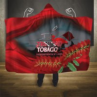 Trinidad and Tobago Independence Day Hooded Blanket Scarlet Ibis And Chaconia Flowers