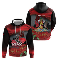 Personalized Trinidad and Tobago Independence Day Hoodie Scarlet Ibis And Chaconia Flowers