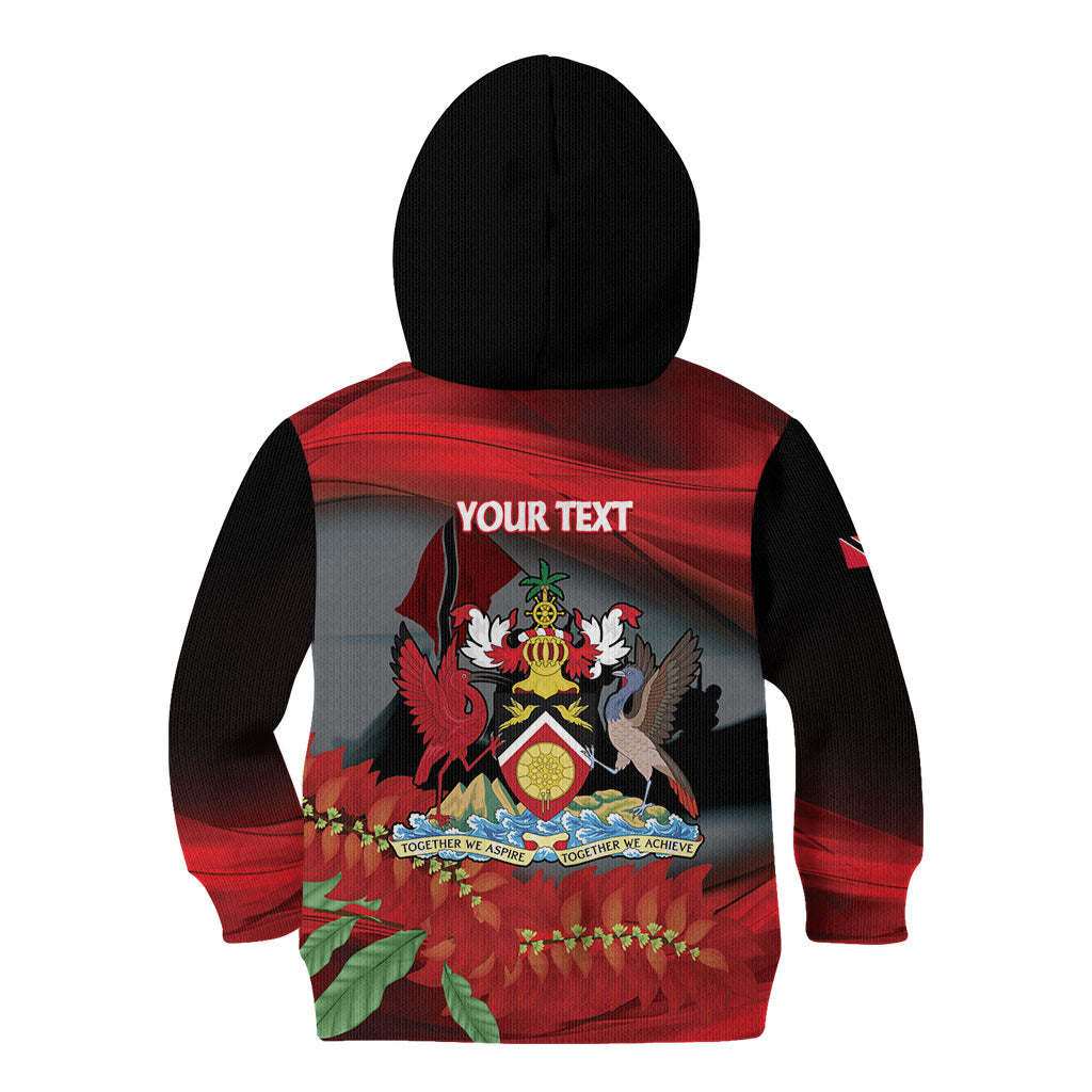 Personalized Trinidad and Tobago Independence Day Kid Hoodie Scarlet Ibis And Chaconia Flowers