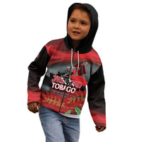 Personalized Trinidad and Tobago Independence Day Kid Hoodie Scarlet Ibis And Chaconia Flowers