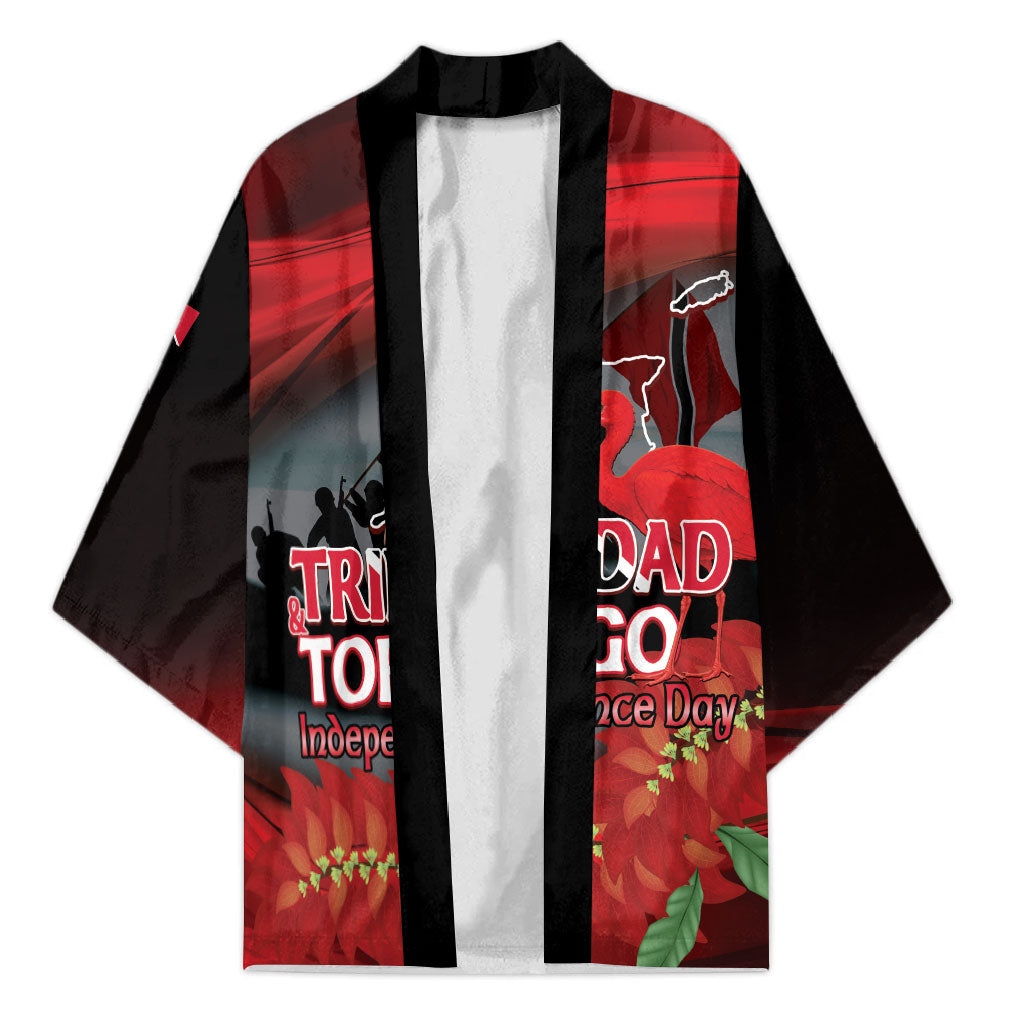 Personalized Trinidad and Tobago Independence Day Kimono Scarlet Ibis And Chaconia Flowers