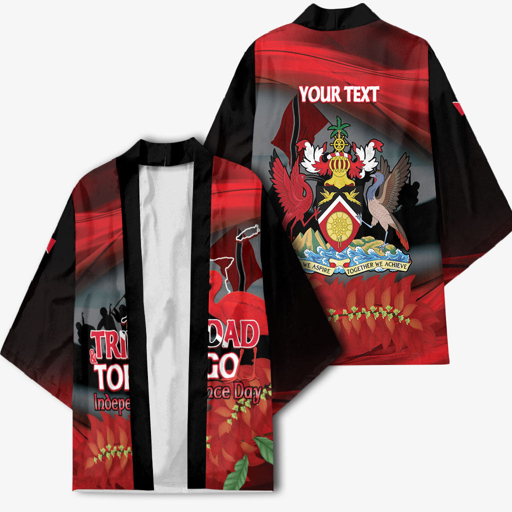 Personalized Trinidad and Tobago Independence Day Kimono Scarlet Ibis And Chaconia Flowers