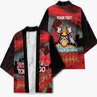 Personalized Trinidad and Tobago Independence Day Kimono Scarlet Ibis And Chaconia Flowers