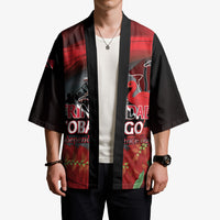 Personalized Trinidad and Tobago Independence Day Kimono Scarlet Ibis And Chaconia Flowers