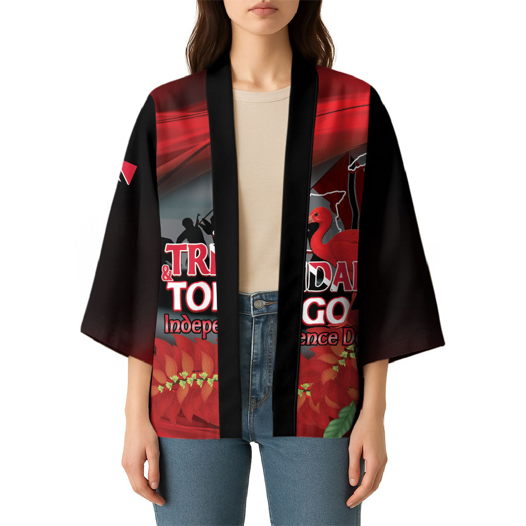 Personalized Trinidad and Tobago Independence Day Kimono Scarlet Ibis And Chaconia Flowers