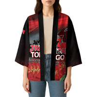 Personalized Trinidad and Tobago Independence Day Kimono Scarlet Ibis And Chaconia Flowers