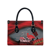 Trinidad and Tobago Independence Day Leather Bag Scarlet Ibis And Chaconia Flowers