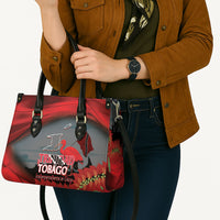 Trinidad and Tobago Independence Day Leather Bag Scarlet Ibis And Chaconia Flowers