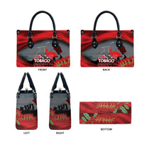 Trinidad and Tobago Independence Day Leather Bag Scarlet Ibis And Chaconia Flowers