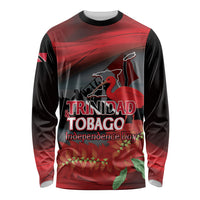 Personalized Trinidad and Tobago Independence Day Long Sleeve Shirt Scarlet Ibis And Chaconia Flowers