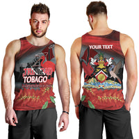 Personalized Trinidad and Tobago Independence Day Men Tank Top Scarlet Ibis And Chaconia Flowers