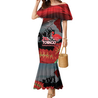 Personalized Trinidad and Tobago Independence Day Mermaid Dress Scarlet Ibis And Chaconia Flowers