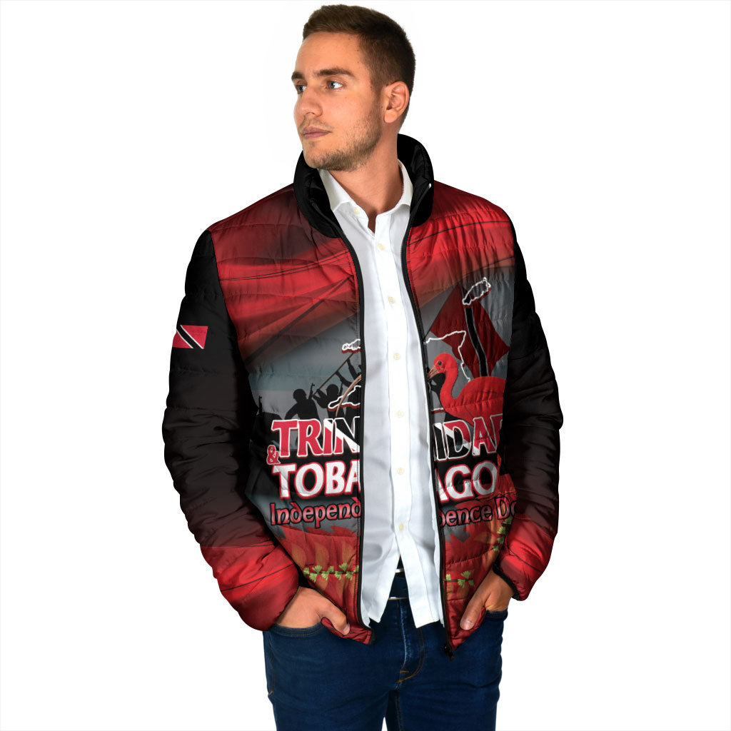 Personalized Trinidad and Tobago Independence Day Padded Jacket Scarlet Ibis And Chaconia Flowers